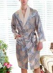 AIEOE Men's Japanese Yukata Japanese Kimono Home Robe Pajamas Dressing Gown Blue