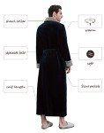 Blue Fleece Robes for Men Full Length Robe Plush Soft Warm Fleece Bathrobes Long Robes Mens Nightgown Pajamas (sapphire, Large)