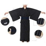 thefancypumpkin Jinbei Men's Yukata Kimono Japanese Robe Pajamas【A1/Size L】