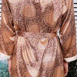 Lu's Chic Men's Satin Pajama Set Silk Bathrobe Shorts Long Sleeves Pockets Soft Kimono Robe Set Golden US M (Tag2XL)