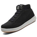 Unitysow Men's Winter Snow Boots Waterproof Hiking Boots Fur Lined Warm Ankle Boots Outdoor Booties Lace Up Anti-Skid Walking Shoes Sneakers,Black,Size 9.5