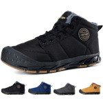 Maxome Men's Snow Boots,Winter Boots for Men,Fur Lined Snow Boots for Men,Winter Snow Boots,Waterproof Comfortable Non-Slip Ankle Short Lace Boots,Outdoor Lightweight Warm Snow Shoes for Walking,Skiing o,hiking