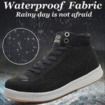 Unitysow Men's Winter Snow Boots Waterproof Hiking Boots Fur Lined Warm Ankle Boots Outdoor Booties Lace Up Anti-Skid Walking Shoes Sneakers,Black,Size 9.5