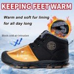 Maxome Men's Snow Boots,Winter Boots for Men,Fur Lined Snow Boots for Men,Winter Snow Boots,Waterproof Comfortable Non-Slip Ankle Short Lace Boots,Outdoor Lightweight Warm Snow Shoes for Walking,Skiing o,hiking