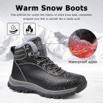 Winter Boots Men Warm Snow Boots Waterproof Hiking Boots Fur Lined Ankle Boots For Men Lightweight Anti-Slip Trekking Boots Lace-up Climping Walking Boots Outdoor Shoes