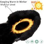 MCICI Winter Shoes Mens Snow Boots Waterproof Hiking Boots Fur Lined Warm Ankle Boots Outdoor Booties Walking Shoes Sneakers,Black,Size 10.5