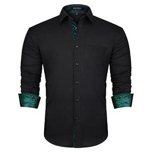 HISDERN Men’s Casual Long Sleeve Dress Shirt