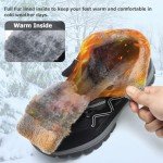 Mens Winter Boots Causal Lightweight Snow Boots Warm Fur Lined Hiking Boots Water-Resistant Comfortable Ankle shoes Outdoor Walking