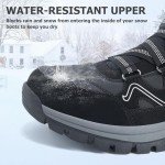 Mens Winter Boots Causal Lightweight Snow Boots Warm Fur Lined Hiking Boots Water-Resistant Comfortable Ankle shoes Outdoor Walking