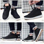 Unitysow Men's Winter Snow Boots Waterproof Hiking Boots Fur Lined Warm Ankle Boots Outdoor Booties Lace Up Anti-Skid Walking Shoes Sneakers,Black,Size 9.5