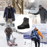 Men Snow Boots Waterproof Winter Boots Insulated Cold Weather Outdoor Booties Walking Hiking non slip Shoes Warm Fur Lined High Top Lace Up