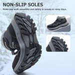 Mens Winter Boots Causal Lightweight Snow Boots Warm Fur Lined Hiking Boots Water-Resistant Comfortable Ankle shoes Outdoor Walking