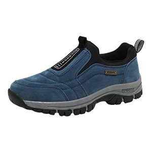Men's Hiking Shoes Slip on Loafers Wide Trekking Trails Sneakers with Arch Support Comfortable Outdoor Walking Shoes, B22, 8.5
