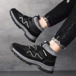 Mens Winter Boots Causal Lightweight Snow Boots Warm Fur Lined Hiking Boots Water-Resistant Comfortable Ankle shoes Outdoor Walking