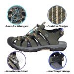 GRITION Mens Outdoor Hiking Sandals Summer Beach Closed Toe Water Sandal Waterproof Comfortable Fisherman Adventures Sport Athletic Walking Traveling Shoes Sandles, Olive 2339, 10.5