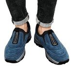 Men's Hiking Shoes Slip on Loafers Wide Trekking Trails Sneakers with Arch Support Comfortable Outdoor Walking Shoes, B22, 8.5