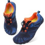L-RUN Water Shoes for Men Women Barefoot Quick-Dry Aqua Outdoor Athletic Sport Shoes for Kayaking, Boating, Hiking, Surfing, Walking Blue, 12.5 Women/10.5 Men