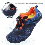 L-RUN Water Shoes for Men Women Barefoot Quick-Dry Aqua Outdoor Athletic Sport Shoes for Kayaking, Boating, Hiking, Surfing, Walking Blue, 12.5 Women/10.5 Men