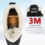 riemot Men's Winter Snow Boots Waterproof Outdoor Boots Anti-slip Comfortable Boots Warm Fur Collar Shoes for Hiking Walking Camping Lace-up Shoes Black US 10/ EU43