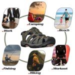 GRITION Mens Outdoor Hiking Sandals Summer Beach Closed Toe Water Sandal Waterproof Comfortable Fisherman Adventures Sport Athletic Walking Traveling Shoes Sandles, Olive 2339, 10.5
