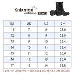 Knixmax Men's Winter Boots Waterproof Snow Shoes Mid Calf Insulated Booties Warm Outdoor Hiking Walking Skiing Boots for Men Black Size 11