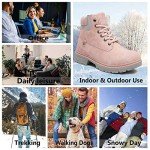 Men's Winter Booties Short Lace Boot Warm Fur Lined Ankle Boots Anti Slip Waterproof Outdoor Walking Shoes Hiking Climbing Shoes for Women