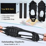 Crampons Snow Ice Cleats Traction - 24 Teeth Winter Ice Grippers Crampons Walking Hiking Fishing Black for Men Women Ice Grips for Shoes and Boots Outdoor Anti-Slip