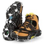 Ice Cleats Crampons for Men Women Hiking Boots Shoes with 25 Stainless Steel Spikes,Anti Slip Traction Cleat Snow Ice Grippers for Winter Outdoor Walking Jogging,Upgraded Eyelet Design L