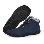 Barefoot Hiking Boots for Mens Womens, Winter Wide Toe Hike Footwear Barefoot Shoes, Non-Slip Minimalist Zero Drop Short Boots for Hiking Walking Outdoor