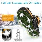 Ice Cleats Crampons for Men Women Hiking Boots Shoes with 25 Stainless Steel Spikes,Anti Slip Traction Cleat Snow Ice Grippers for Winter Outdoor Walking Jogging,Upgraded Eyelet Design L