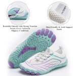 Queday Water Shoes for Women Men Quick Dry Barefoot Shoes Athletic Lightweight Sports Aqua Socks Outdoor Swim Hiking Diving Surf Fishing Walking Kayaking, White, 10 Wide Women/8.5 Men