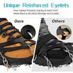 Ice Cleats Crampons for Men Women Hiking Boots Shoes with 25 Stainless Steel Spikes,Anti Slip Traction Cleat Snow Ice Grippers for Winter Outdoor Walking Jogging,Upgraded Eyelet Design L