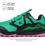 HOBIBEAR Men's Trail Running Shoes Lightweight Wide Toe Box Walking Shoes Breathable Non-Slip Trekking Sneakers Trailing Cross Training Shoes Hiking Outdoor Casual Workout Runner Green