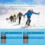 Ice Cleats Crampons for Men Women Hiking Boots Shoes with 25 Stainless Steel Spikes,Anti Slip Traction Cleat Snow Ice Grippers for Winter Outdoor Walking Jogging,Upgraded Eyelet Design L