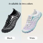 Queday Water Shoes for Women Men Quick Dry Barefoot Shoes Athletic Lightweight Sports Aqua Socks Outdoor Swim Hiking Diving Surf Fishing Walking Kayaking, White, 10 Wide Women/8.5 Men