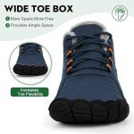 Barefoot Hiking Boots for Mens Womens, Winter Wide Toe Hike Footwear Barefoot Shoes, Non-Slip Minimalist Zero Drop Short Boots for Hiking Walking Outdoor