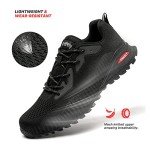 Kricely Men's Trail Running Shoes Fashion Hiking Sneakers for Men Black Tennis Cross Training Shoe Mens Casual Outdoor Walking Footwear Size 8.5