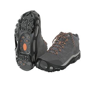 Crampons Ice Cleats Snow Traction Cleats for Walking on Snow and Ice Women Men Winter Outdoor Anti Slip Ice Grips for Hiking Fishing Climbing Boots Shoes (Black, X-Large[Women:11.5-14/Men:10.5-13)