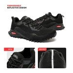 Kricely Men's Trail Running Shoes Fashion Hiking Sneakers for Men Black Tennis Cross Training Shoe Mens Casual Outdoor Walking Footwear Size 8.5