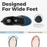 FitVille Men’s Running Shoes Wide Width Mens Sneaker Black Walking Shoes with Arch Support Extra Wide Hiking Shoes for Trekking Outdoor Sports (JetBlack, X-Wide 9)