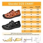 Mens Closed Toe Sandals, Sport Hiking Leather Sandals Breathable Fisherman Adjustable Shoes Summer Casual loafers for Outdoor Trail Walking