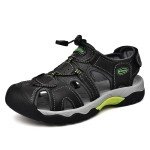 Kvdrcs Men's Summer Sport Sandals Outdoor Hiking Sandals Closed Toe Leather Athletic Lightweight Walking Casual Sandals Water Shoes, Black, 11