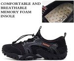 Asifn Men's Water Shoes Quick Dry Sports Aqua Shoes Soft Hiking Breathable Lightweight Outdoor Mesh Sandals Barefoot Training Walking Sneakers 10.5-11 Grey,11.05" Heel to Toe