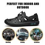 Mens Closed Toe Sandals, Sport Hiking Leather Sandals Breathable Fisherman Adjustable Shoes Summer Casual loafers for Outdoor Trail Walking