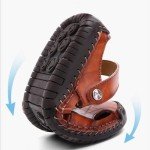 Men's Leather Sports Sandals Slippers Outdoor Hiking Shoes Beach Athletic Fisherman Walking Summer Anti-Slip Lightweight,Brown,10.5 US