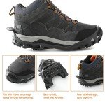 Crampons Ice Cleats Snow Traction Cleats for Walking on Snow and Ice Women Men Winter Outdoor Anti Slip Ice Grips for Hiking Fishing Climbing Boots Shoes (Black, X-Large[Women:11.5-14/Men:10.5-13)