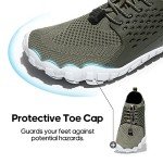 NORTIV 8 Mens Barefoot Water Shoes Lightweight Sports Aqua Shoes Outdoor Swim Fishing Hiking Diving Surf Walking Athletic Water Shoe Army/Green Size 8.5 US TREKMAN-2