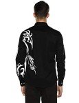COOFANDY Men's Black Printed Long Sleeve Shirt