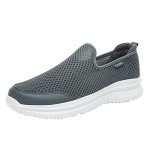 Mens Walking Sports Shoes, 2024 Men's Comfy Flats Outdoor Slip on Hiking Shoes Mouth Lightweight Casual Shoes for Hiking, Camping & Driving 04-Grey, 12