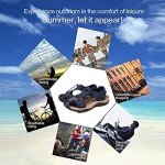 Mens Outdoor Hiking Leather Sandals Water Shoes Slides Closed Toe Sport Sandals Walking Fishermen Climbing Summer (9.5-10, Blue)